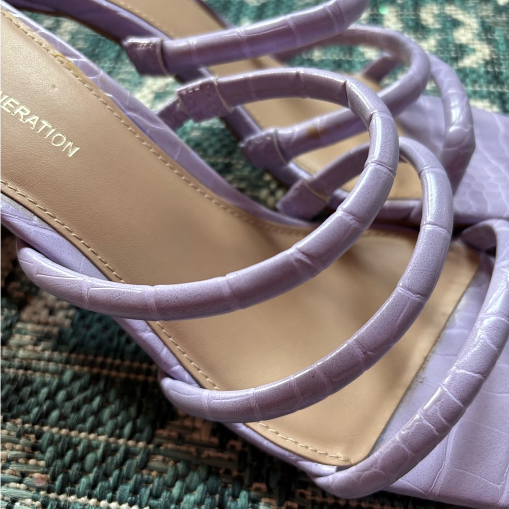 BCBGeneration Purple Strappy Heeled Sandals - Picture 6 of 7